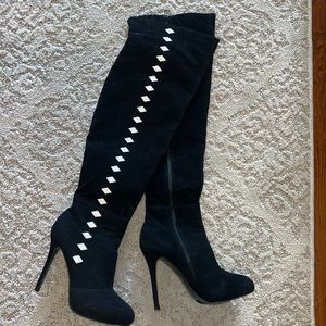 Black thigh high heels